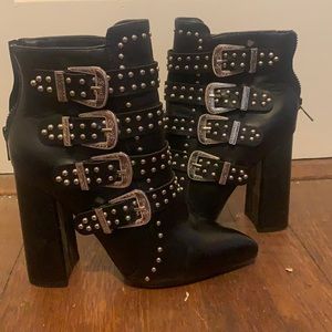 Black studded boots